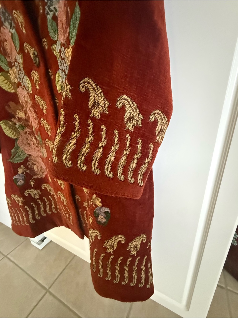Soft Surroundings Embroidered Floral Coat - Picture 8 of 15